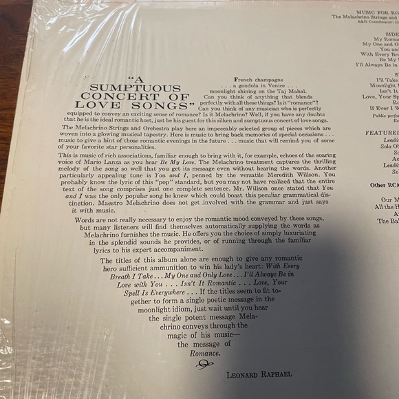 ❤️ Sexy Vintage Music For Romance 1964 RCA Dynagroove Vinyl Record ❤️ - Picture 5 of 10